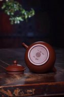 《圓韻》宜興紫砂壺王鎮(zhèn)學原礦紫朱泥全手工